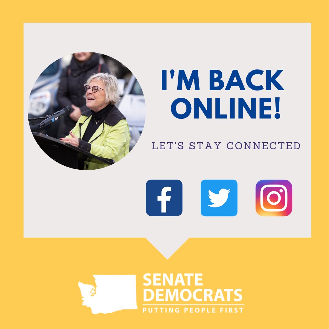 Election restrictions are lifted and I’m back online! Follow me here on Twitter, Facebook and Instagram for updates as we head into the upcoming legislative session.