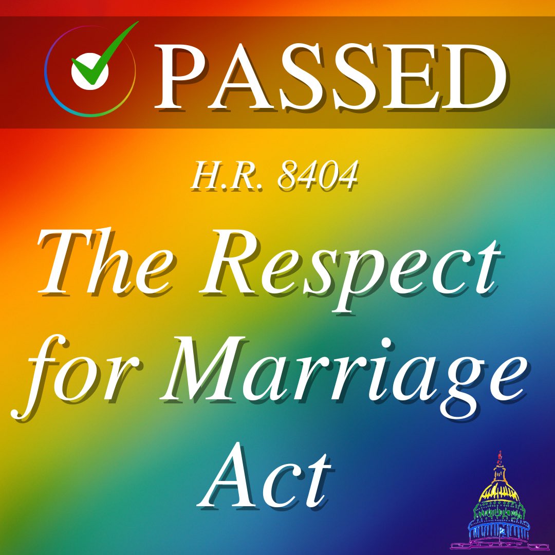 Equal opportunity under the law is not a reality for many Americans. Tom was proud to help us get one step closer to a more just nation by voting for the Respect for Marriage act which heads to @POTUS' desk to be signed into law.