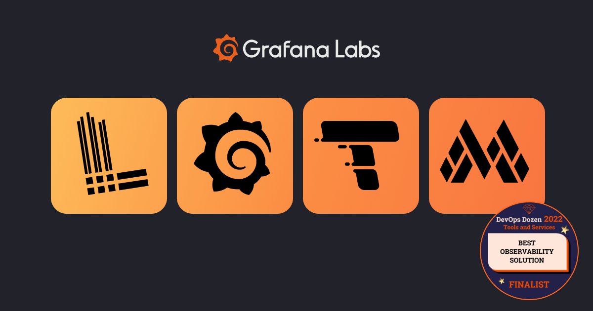 The LGTM Stack (Loki for logs, Grafana for visualization, Tempo for traces, and Mimir for metrics) is a finalist for Best Observability Solution in the 2022 DevOps Dozen Awards.  Cast your vote here:
devopsdozen.com/devops-dozen-2…

Learn more about LGTM here: grafana.com/go/observabili…