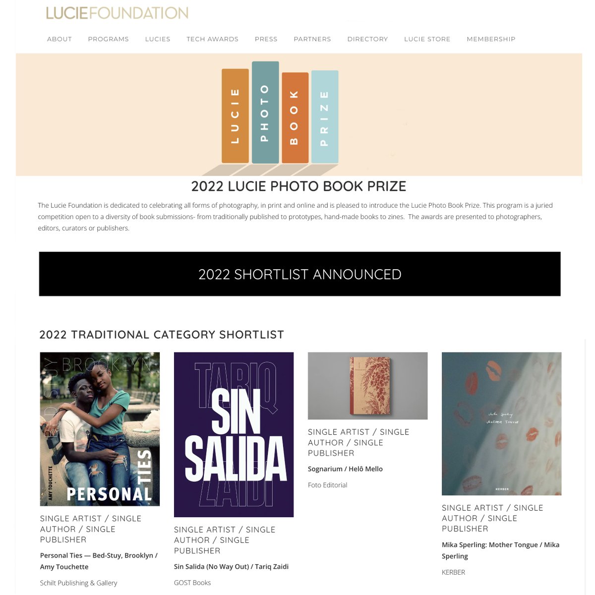 Very pleased to see both my books “Sapeurs, Ladies and Gentlemen of the Congo” #KehrerVerlag and “Sin Salida” (No Way Out) @GOST_Books shortlisted for the 2022 Lucie Photo Book Prize @luciefoundation