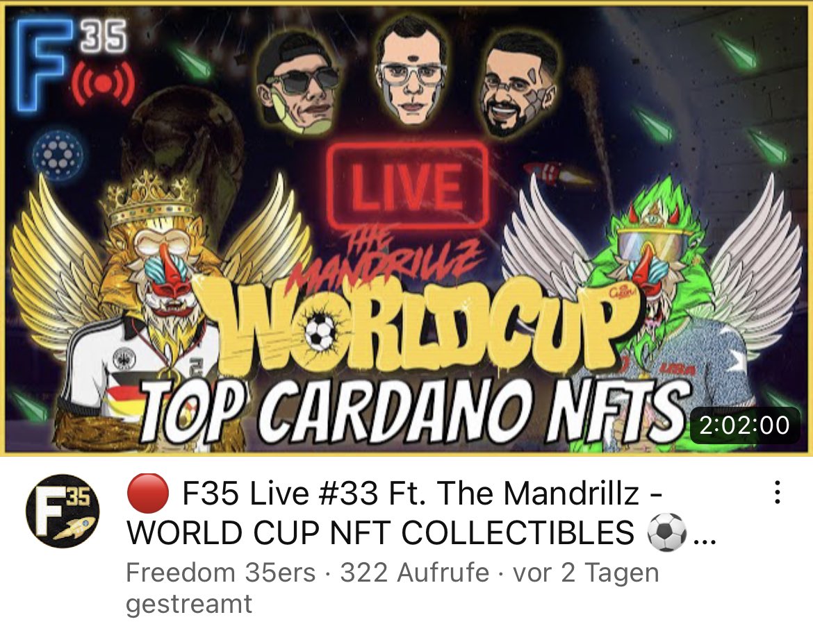 Hey Drillz Gang! 

In case you missed it. Our artist <a href="/Seppow86/">Seppow ™️💤</a>  visited the guys from <a href="/Freedom_35ers/">Freedom 35ers l Crypto & NFT Podcast 🚀</a> to have a chat about our current project. The Mandrillz Worldcup⚽️

Cleon would say: Tune in and drop out! 😉

youtu.be/EjQ1JAos0f4