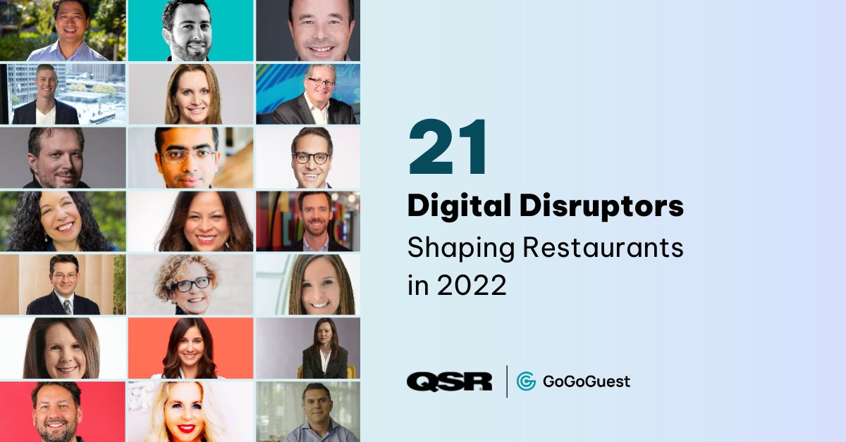 The 21 Digital Disruptors Shaping Restaurants in 2022 by bit.ly/3VJOTMh  @QSRmagazine congrats to our very own @Hello_JV and everyone on this powerhouse list! 

#DigitalTransformation #restaurant  #GuestExperience #QSReimagine