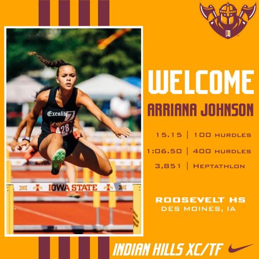 arriana johnson (@arrianajohnson2) on Twitter photo I am so excited to announce that I have committed to Indian Hills Community College to continue my academic & track career!! Thank you so much <a href="/coachewingIHCC/">Coach Ewing</a> for this opportunity. Beyond blessed <a href="/IHCCrunning/">Indian Hills XC/TF</a> #WARRIORNATION I am so excited to announce that I have committed to Indian Hills Community College to continue my academic & track career!! Thank you so much <a href="/coachewingIHCC/">Coach Ewing</a> for this opportunity. Beyond blessed <a href="/IHCCrunning/">Indian Hills XC/TF</a> #WARRIORNATION