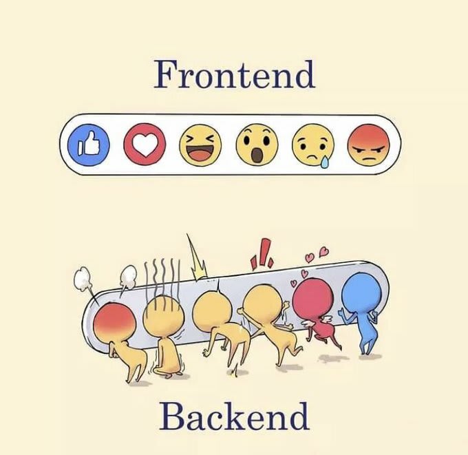 b_wffa's tweet image. الفرق بين Frontend و Backend باختصار 😂