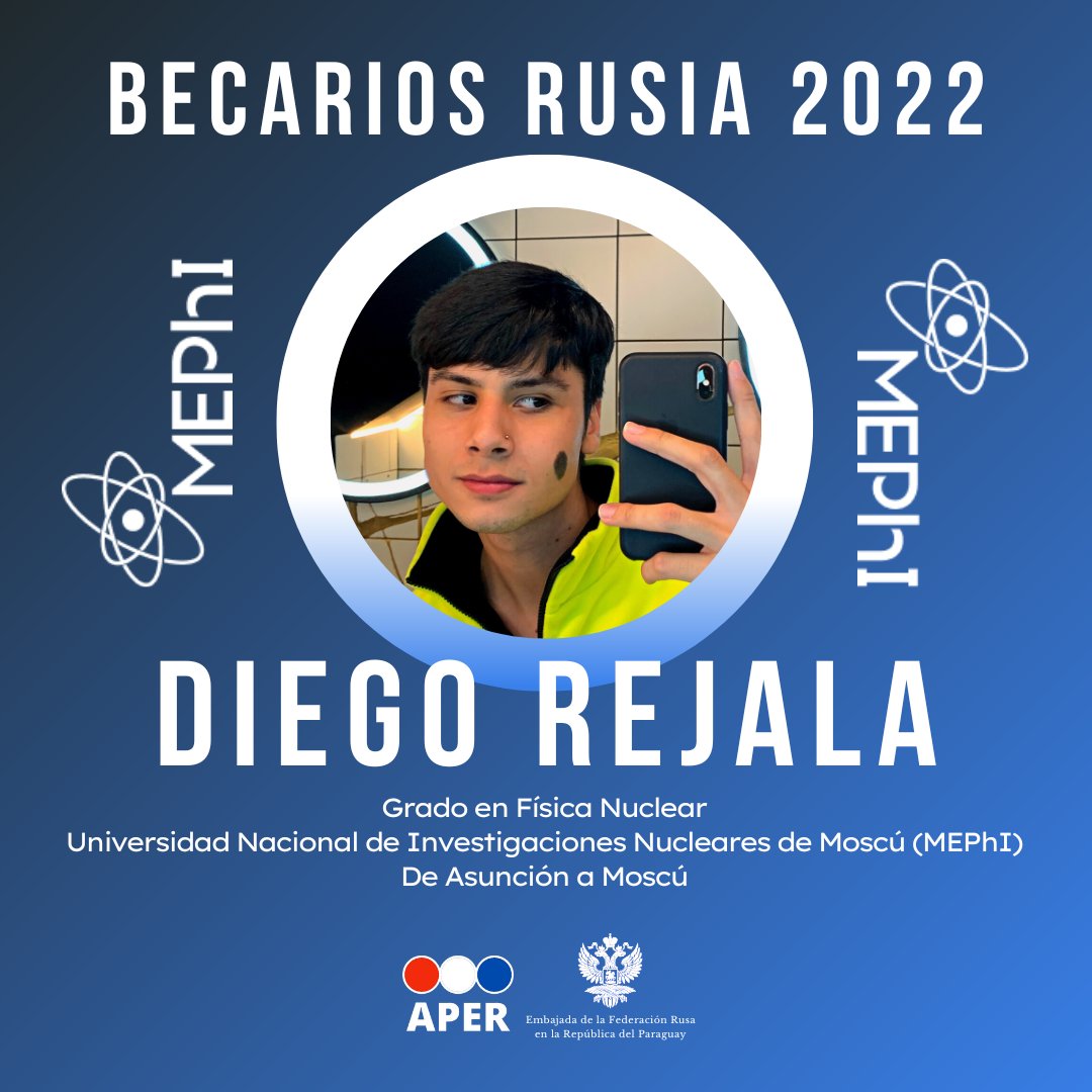 🎉📣🤩¡Seguimos con la presentación de nuestros nuevos becarios seleccionados por la Embajada de la Federación de Rusia en el Paraguay, quienes ya iniciaron sus estudios en el país euroasiático!🥳💯💪🏻

¡Mucho éxito <a href="/diegorejala5/">diegorejala</a> 🇷🇺❤️🇵🇾