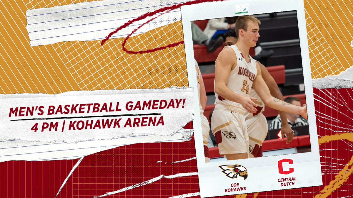 🏀<a href="/CoeCollegeHoops/">Coe College Men’s Basketball</a> Gameday❗️
 
🆚 Central
⏰ 4 PM 
📍 Kohawk Arena 
📺 bit.ly/KohawkStreaming
📊 bit.ly/CoeMBB

#KohawkNation