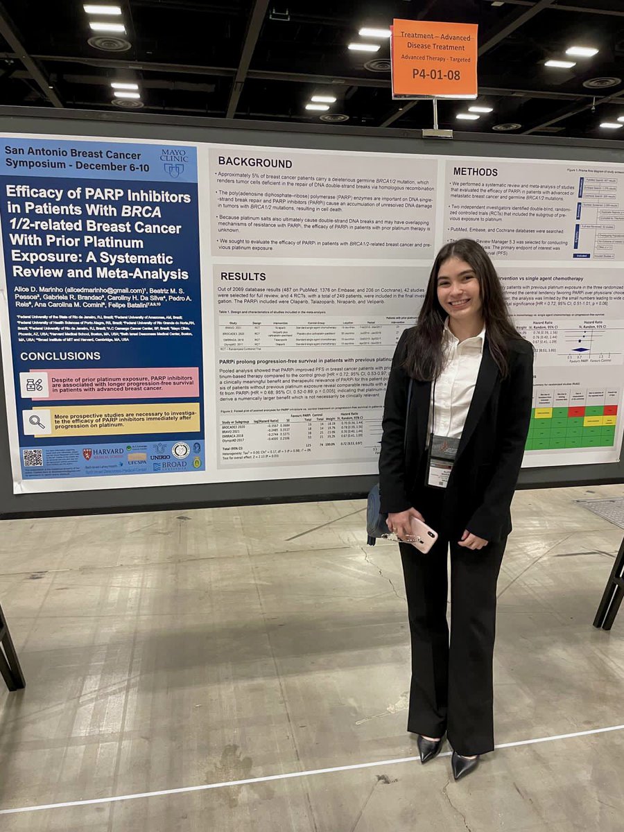 alicedmarinho's tweet photo. I’m honored to be presenting my first poster at a #BreastCancer conference! Special thank you to my mentor, Dr. @felipebatalini. #SABCS22 #MedTwitter https://t.co/apw7GzCytX