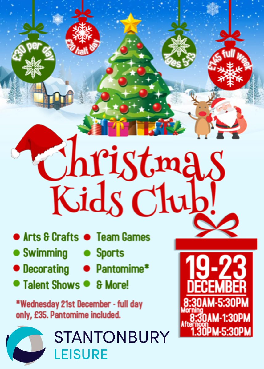 Have you got last minute Christmas shopping to get done? or just those last few days at work?
Don't worry as we have you covered with our Xmas Kids Club! 🎅🎄
Lots of great, festive Christmas activities planned!
For enquiries or to book call - 01908 324466