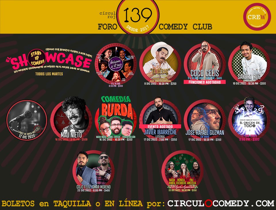 ciento39's tweet image. circulocomedy.com