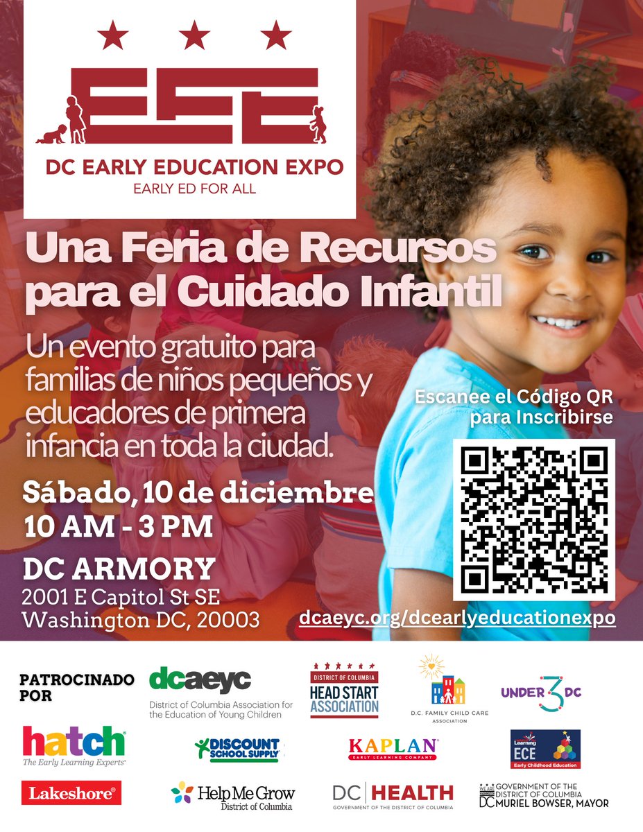 We're only two days away from the #dcearlyeducationexpo, a Child Care Resource Fair! Join us Sat Dec 10, 10am to 3pm, & discover the District's unique #ECE offerings. Visit our Eventbrite page for full details: bit.ly/3uD6ium #earlyedforall #ecematters #eceprofessionals