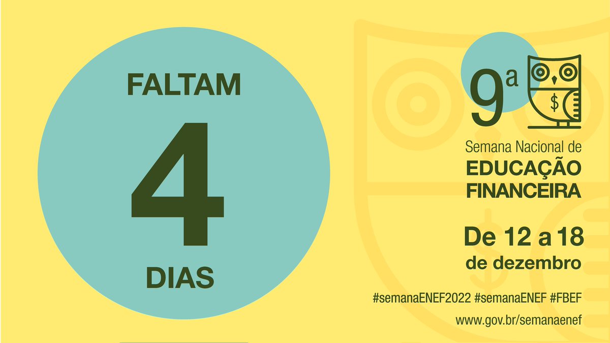 cvmgovbr's tweet photo. FALTAM 4 DIAS!
Corre para o site da 9ª Semana ENEF (https://t.co/1IXBxNPdYT) e confira a programação!
Nós, do Fórum Brasileiro de Educação Financeira (FBEF), esperamos por você!
#semanaENEF2022 #semanaENEF #FBEF #vamosjuntos #cvmeducacional #educacaofinanceira https://t.co/m05ngLTtCN