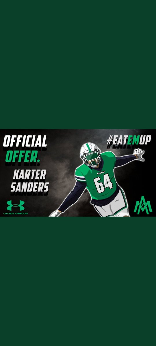 Karter Sanders (@karter_sanders) on Twitter photo After meeting with <a href="/CoachLusby/">Coach Lusby</a> & @CoachPruitt_UAM I am excited to receive an offer from <a href="/WeevilFootball/">UAM Football</a> to continue playing next year!!! #EatEmUp
<a href="/coachofpdc/">Brad Harris</a> <a href="/BentonTDClub/">Benton Touchdown Club</a> <a href="/EarlGill10/">Earl Gill</a> <a href="/tctabler/">PrepRedZoneTom Tabler</a> <a href="/PopeNolan57/">Nolan Pope</a> <a href="/PrepRedzoneAR/">Prep Redzone Arkansas</a> <a href="/ArRecruitingGuy/">Richard Davenport</a> <a href="/ARPrepSports/">Arkansas Prep Sports</a> After meeting with <a href="/CoachLusby/">Coach Lusby</a> & @CoachPruitt_UAM I am excited to receive an offer from <a href="/WeevilFootball/">UAM Football</a> to continue playing next year!!! #EatEmUp
<a href="/coachofpdc/">Brad Harris</a> <a href="/BentonTDClub/">Benton Touchdown Club</a> <a href="/EarlGill10/">Earl Gill</a> <a href="/tctabler/">PrepRedZoneTom Tabler</a> <a href="/PopeNolan57/">Nolan Pope</a> <a href="/PrepRedzoneAR/">Prep Redzone Arkansas</a> <a href="/ArRecruitingGuy/">Richard Davenport</a> <a href="/ARPrepSports/">Arkansas Prep Sports</a>