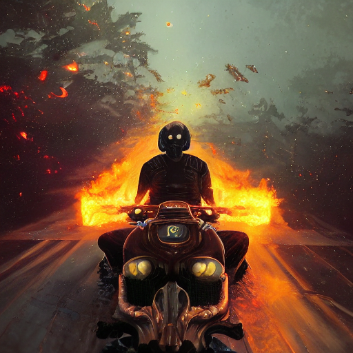 manueldinisjr's tweet image. Ghost Rider underwater 

#AiArt #artificial #artificialai #ALXchallenge2022