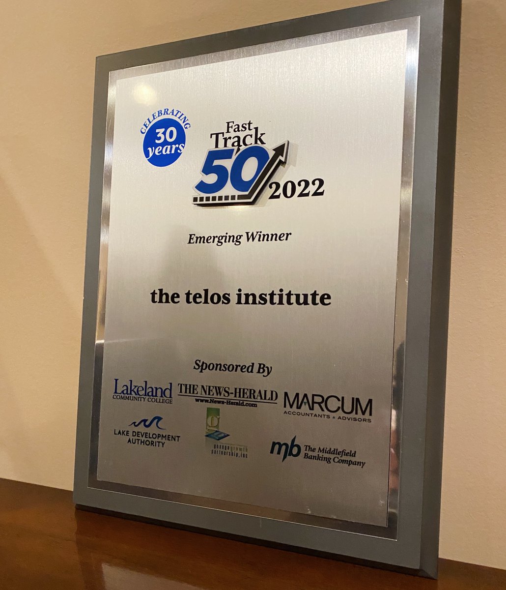telosinstitute's tweet photo. Adding to our collection...always humbling and always proud of the work we do.
#telos #fasttrack50 https://t.co/1pHRxxB9YR