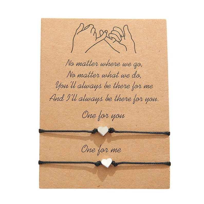 JewelrybyPOG's tweet photo. Silver Heart Friendship Bracelets with Promise Card With 2 Adjustable Bracelets / #couple #Present https://t.co/NSFNj0KnvH #matchingbracelets #matching #love #gift #christmasgift #jewelry #woman #smallbusiness #etsy #heart #bracelet @etsy https://t.co/BQbT7Dk0eg