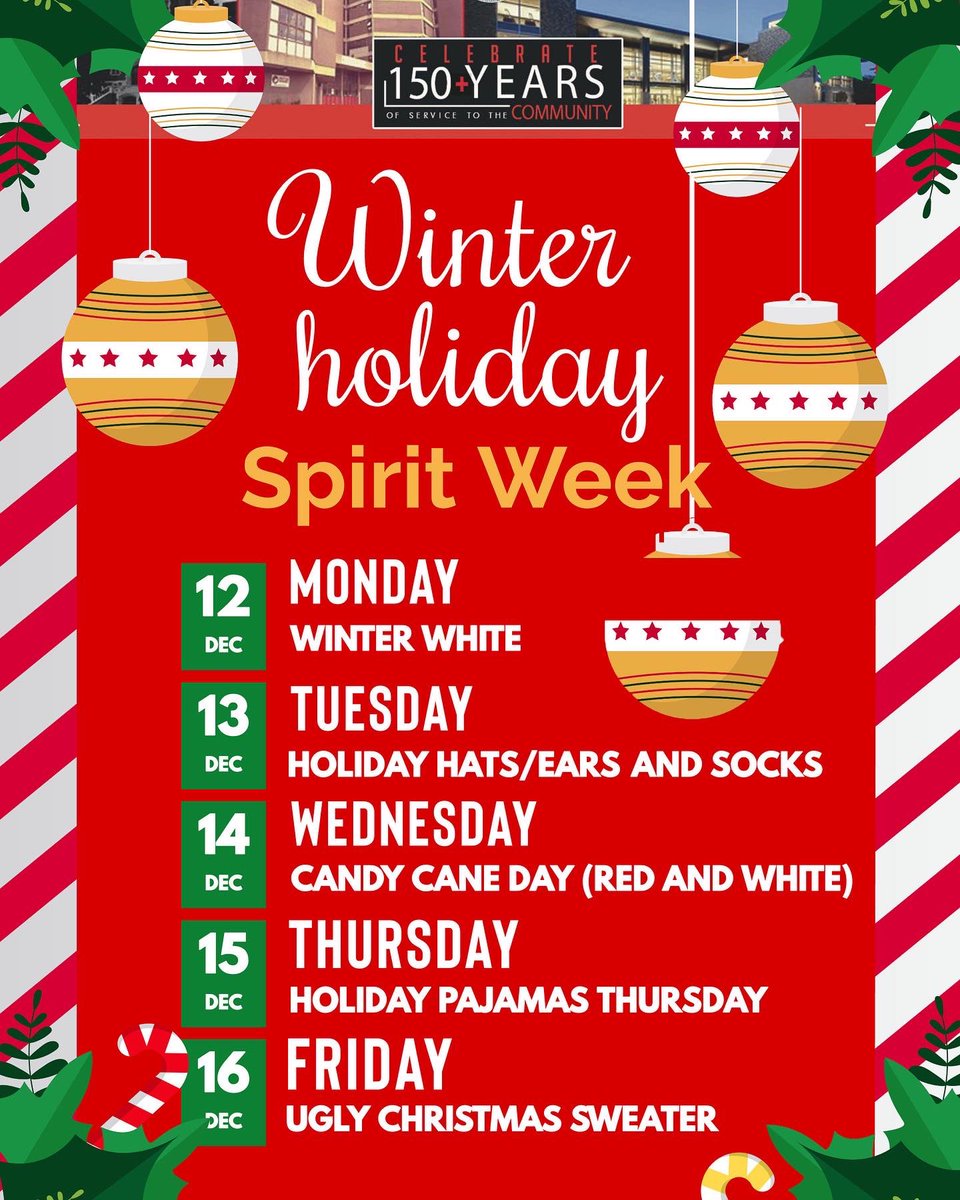 DunbarHSDC's tweet image. Rundown of our Winter/Holiday Week events! 🔴⚫️
#EverydayAtDunbar #WeWorkForKids