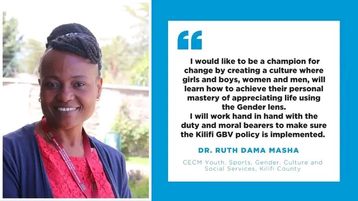 Nice one Madam Waziri, we fully support you, a culture where the youth become champions of change is what <a href="/TunawezaKilifi/">Tunaweza Kilifi Chapter</a> stands for.. <a href="/WaziriRuth_Dama/">Ruth Dama Masha</a> <a href="/elfafrica1/">Emerging Leaders Foundation-Africa</a> <a href="/PMwathethe/">Philip Mwathethe</a> <a href="/Mekatili_KE/">Mekatilili_KE</a> <a href="/cff_kenya/">Civic Freedoms Forum - CFF</a> <a href="/lulufmradio/">LULU FM RADIO</a>  <a href="/KilifiG/">KILIFI MUMS C.B.O</a> <a href="/CoachAshraf/">Ashraf Ahmed</a> <a href="/JiloreWard/">Jilore Ward, Kilifi County</a>  #GenderBasedViolence #Youth