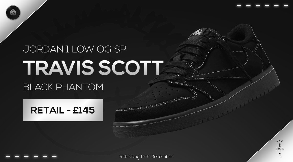 SoleHub (@solehubio) on Twitter photo Cactus Jack returns with a Early Christmas Gift 🎄
This time it's the Black Phantom Colourway of the Jordan 1 Low Travis Scott Collection 😱
Retailing for £145, this is expected to reach near the heights of £1000 on the resale market 💰
You don't want to miss these! Cactus Jack returns with a Early Christmas Gift 🎄
This time it's the Black Phantom Colourway of the Jordan 1 Low Travis Scott Collection 😱
Retailing for £145, this is expected to reach near the heights of £1000 on the resale market 💰
You don't want to miss these!