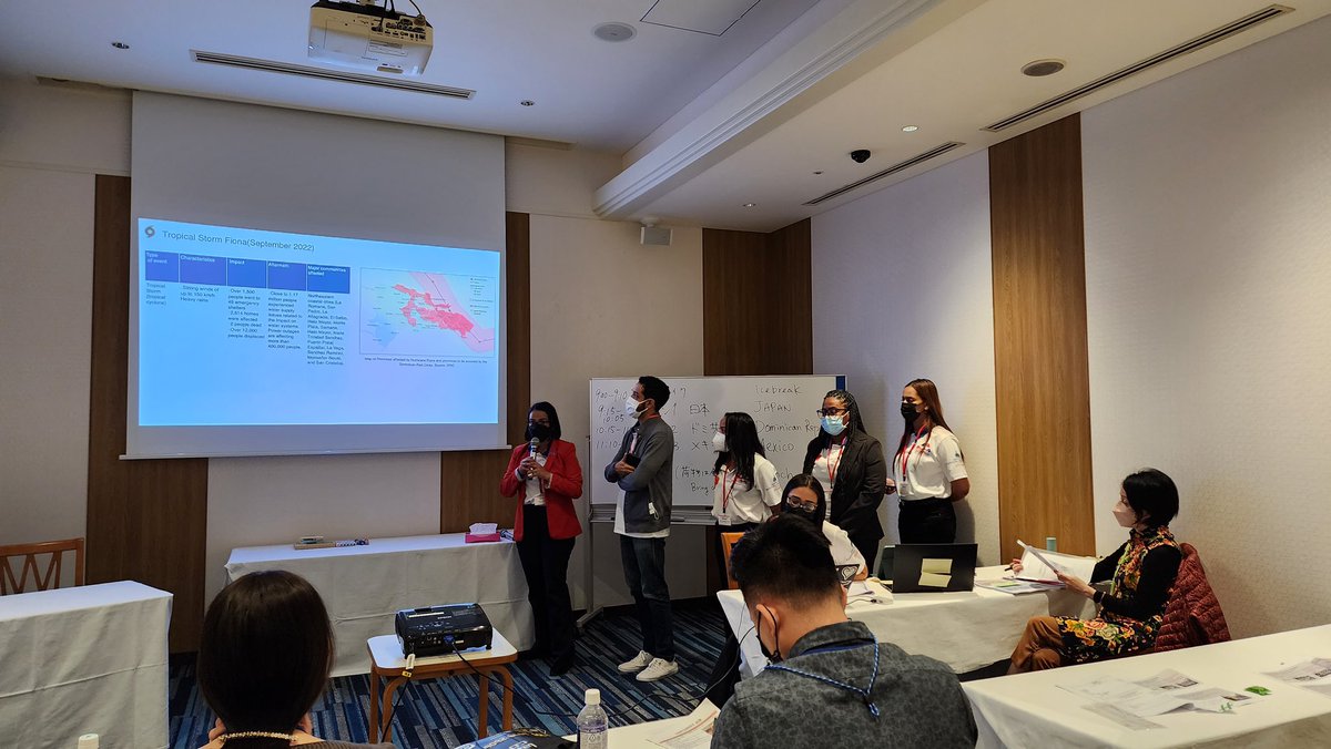 Persibelle's tweet photo. Hello from Japan! 🇯🇵 I’m currently partaking in an exchange to strengthen capacity for Disaster Risk Management at the community level. Very happy to be a member of the Dominican delegation 🇩🇴 #INDEX2022 https://t.co/aP9EUlfKF9