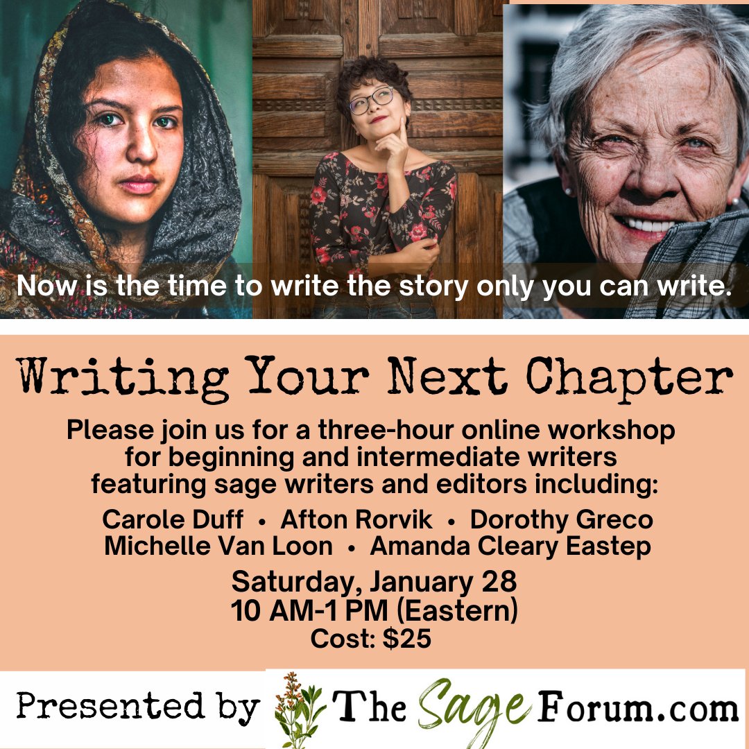 TheSageForum's tweet photo. If you're a woman in the second half of life with a writing dream, this workshop is just for you! Click here to learn more:  https://t.co/9RPrV2cPPS https://t.co/nct8wNUmBk