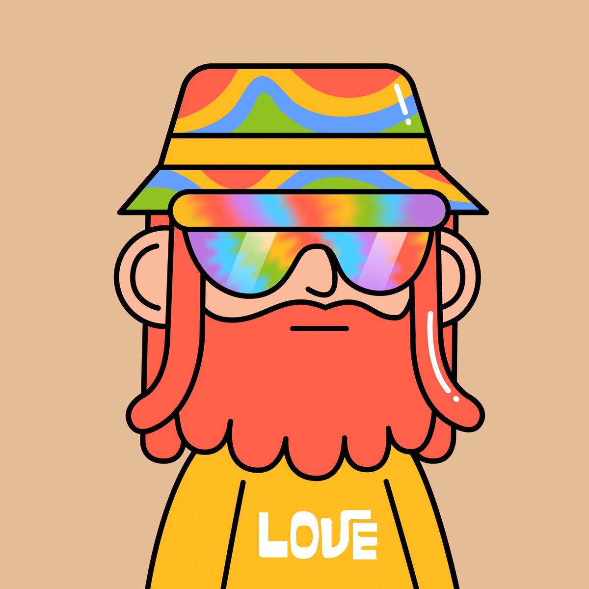 Finally got a <a href="/DippiesNFT/">flyingdolphin65</a>, couldn't resist tie-dye shades + trippy hat.