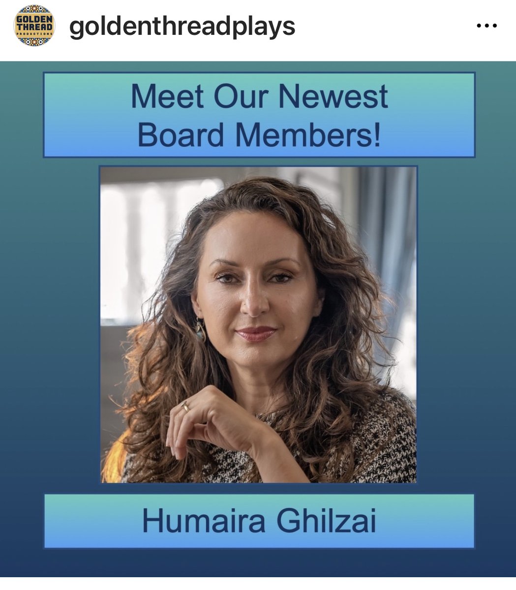 I've recently joined the board of Trustee of @GoldenThread.  I can't wait to help grow the organization in the years to come.
Check out the great lineup of events we have planned for 2023: goldenthread.org
#MENA , #SWANA #Afghanistan #theatre #theater