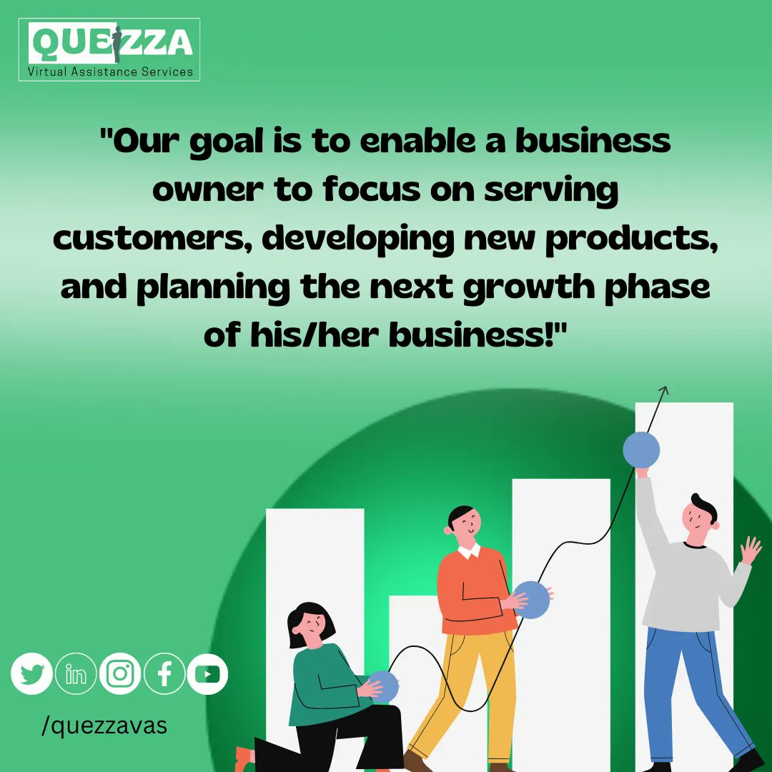 quezzavas's tweet photo. Our goal 🎯 is to enable a business owner to focus on serving customers, developing new products, and planning the next growth 📈 phase of his/her business! 
Check my other social media channels at https://t.co/H8PQit8FB5 
#quezzavas #entrepreneur #vaph #businessmanagement #smm https://t.co/UGjPRtcwnV