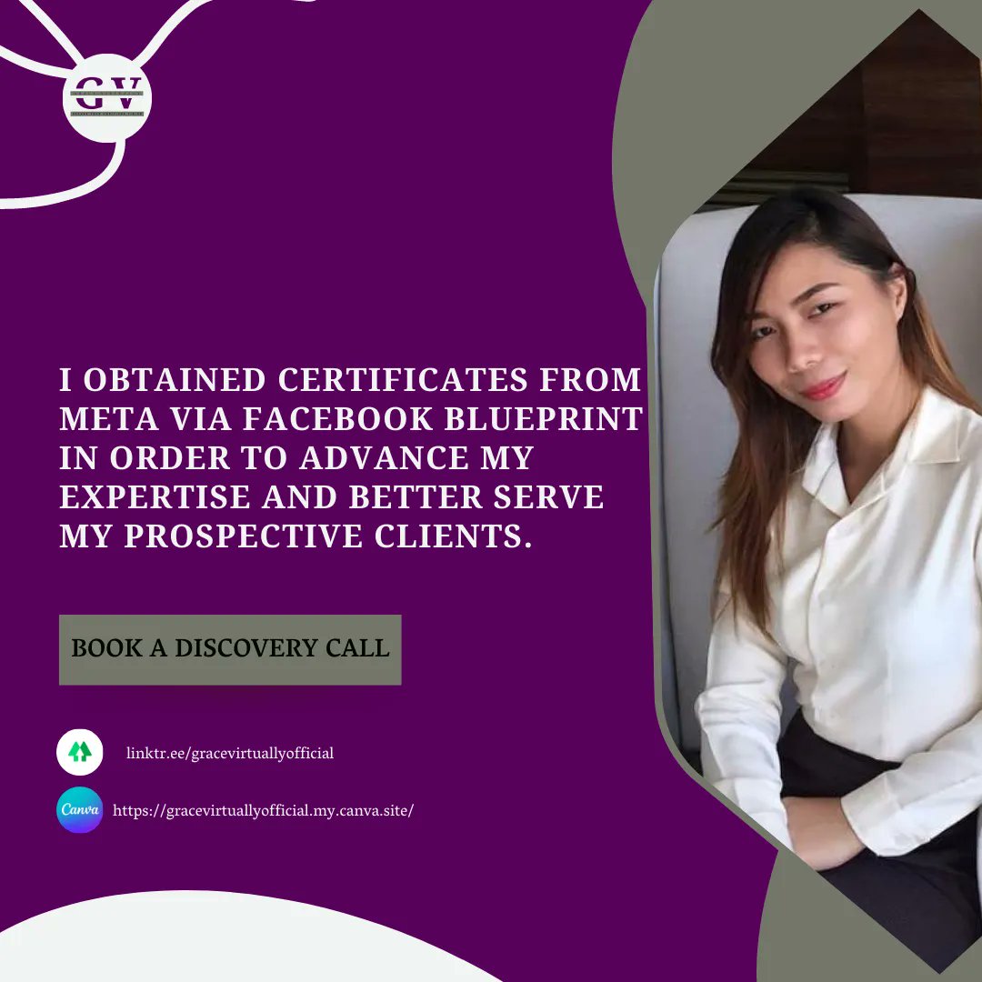 gracevirtually0's tweet image. I obtained certificates from Meta via Facebook Blueprint in order to advance my expertise and better serve my prospective clients📚

 #gracevirtuallyofficial #GVtheresultorientedvirtualassistant  #productivity