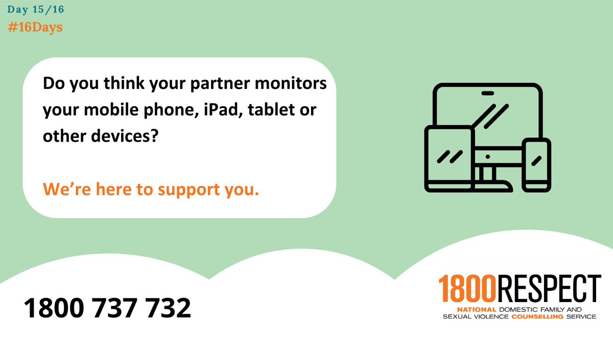 1800RESPECT's tweet photo. Safety apps increase safety when using devices like phones and iPads; you don't need to be experiencing violence to use one.
You can find more information by visiting https://t.co/efuaGQMGld
#1800RESPECT #safetyapps #16Days
(ID in Alt text) https://t.co/Km9HuSciMe