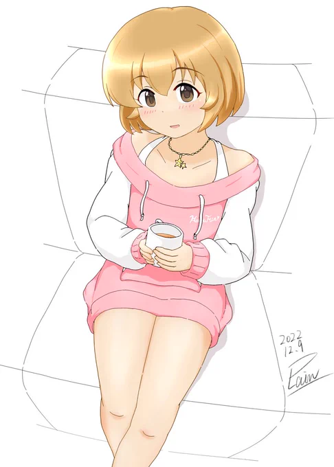 デレステ新衣装のスキありスウェットワンピ、かわいくて良いなぁと思ったのに小春ちゃん着用不可・・・(泣なので特注して着てもらいました(笑#古賀小春 #U149 