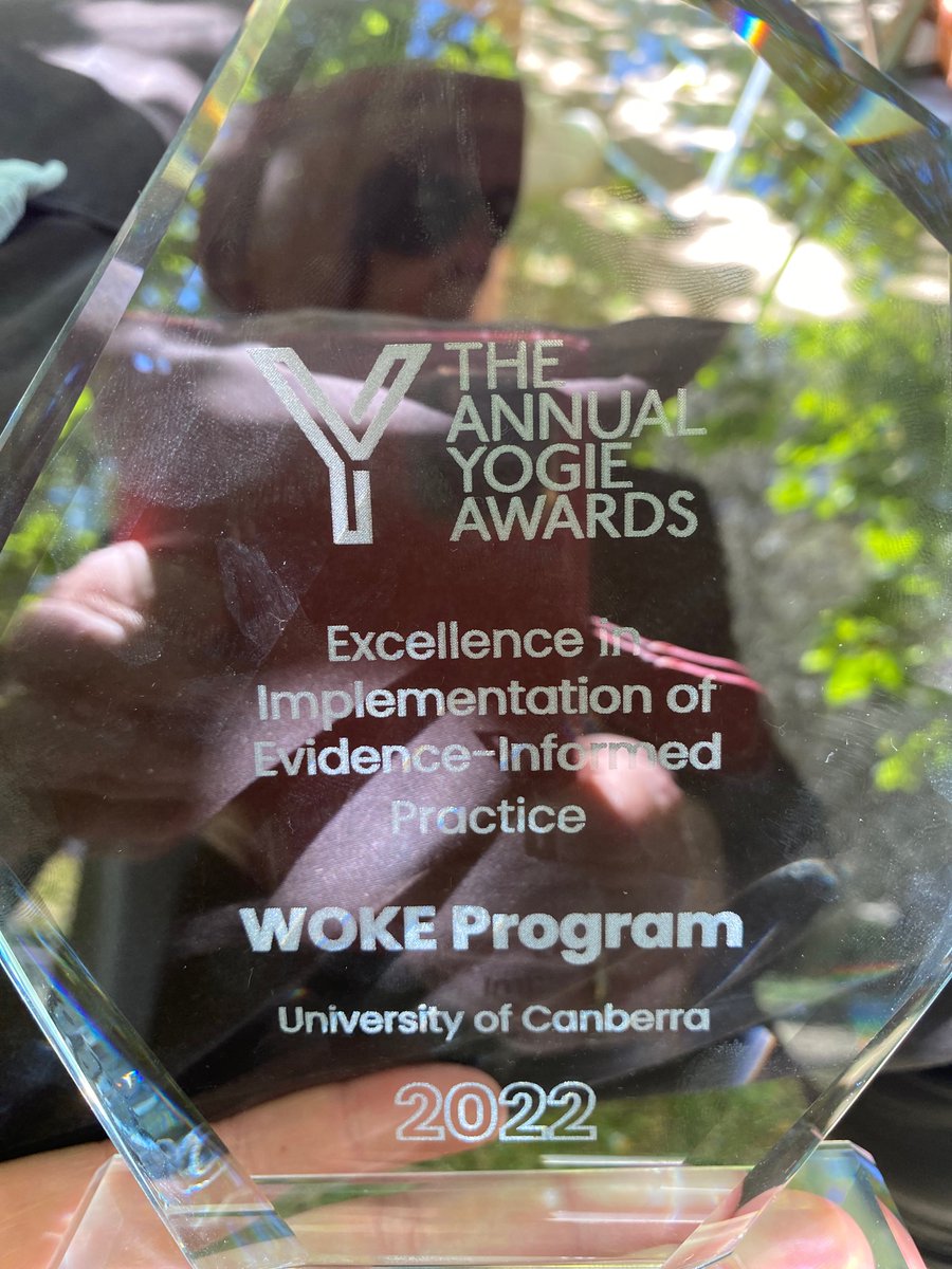 Dr_Phil_K's tweet photo. A huge congratulations to the DBT Woke Team (@DebraRickwood, Dean Buckmaster, Clare Watsford) from @UCPsychology for winning a YOGIE award for excellence in implementation of evidence based practice awarded by the youth coalition of the ACT #youthmentalhealth #bpd #treatement https://t.co/aF8LZeAweL