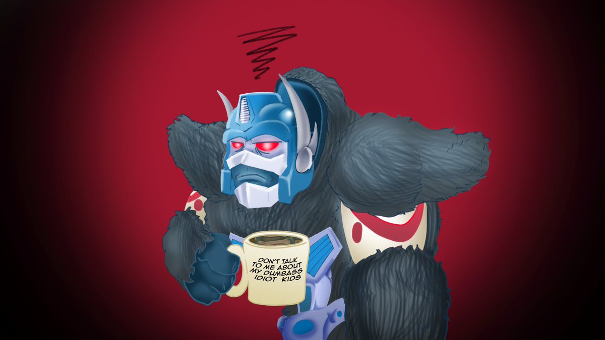 Nobulusf's tweet photo. I LOVE. tired monkey dad 
#Transformers #transformersprime #TransformersAnimated #Beastwars #beastmachines #OptimusPrime #Optimus #optimusprimal #RiseOfTheBeasts #knightverse #bayverse https://t.co/pC9oKBLwls