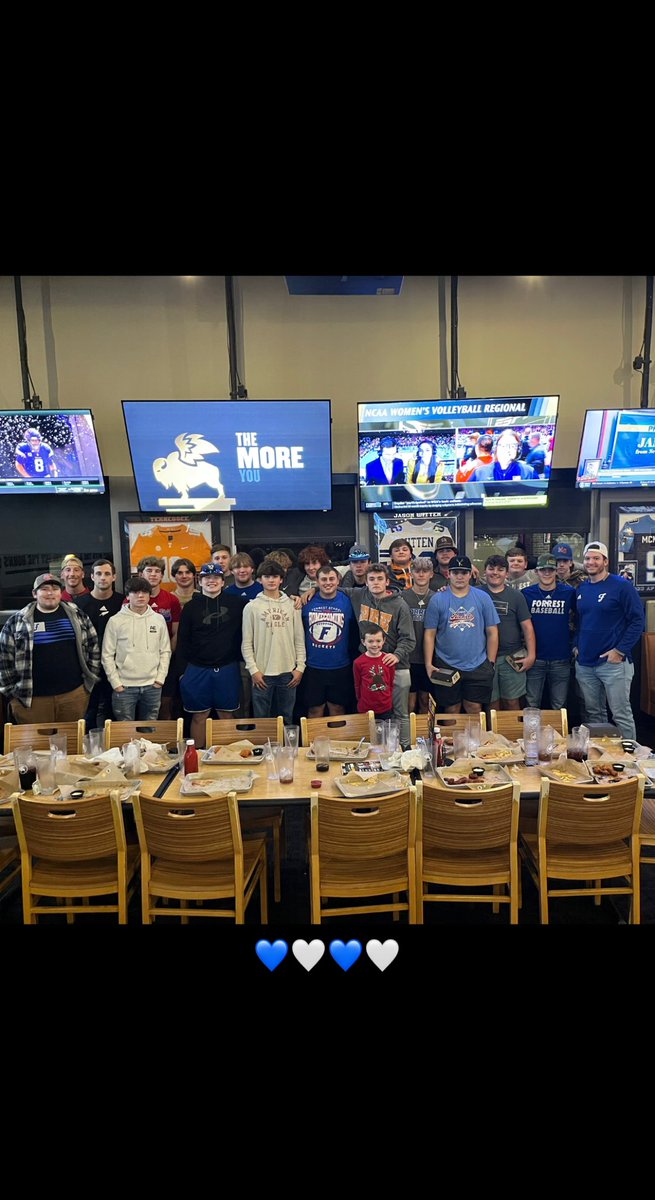 FHS_Rocket_Boys's tweet photo. Got a chance to spend some time with the guys tonight at BWWs for some team building and some fun before Christmas Break. Love these boys. #ForrestBaseball #RocketsBaseball #ForrestRockets #ForrestSchool https://t.co/x04DFmOk6p