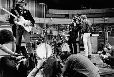 crockpics's tweet image. The Jimi Hendrix Experience performing at the Royal Albert Hall, 1969. Photo by Dominique Tarle