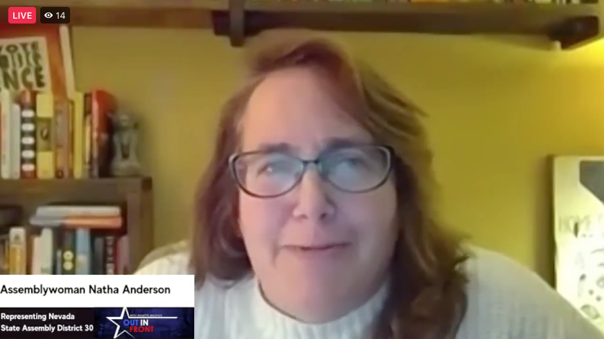 BattleBornProg's tweet photo. “We want to get the work done and we don't want to play some of the games that have been played in the past ,” Assemblywoman Natha Anderson @voteNatha #OutInFrontWithAnnette https://t.co/lPRR2ejICZ https://t.co/3ARXXtwtrl
