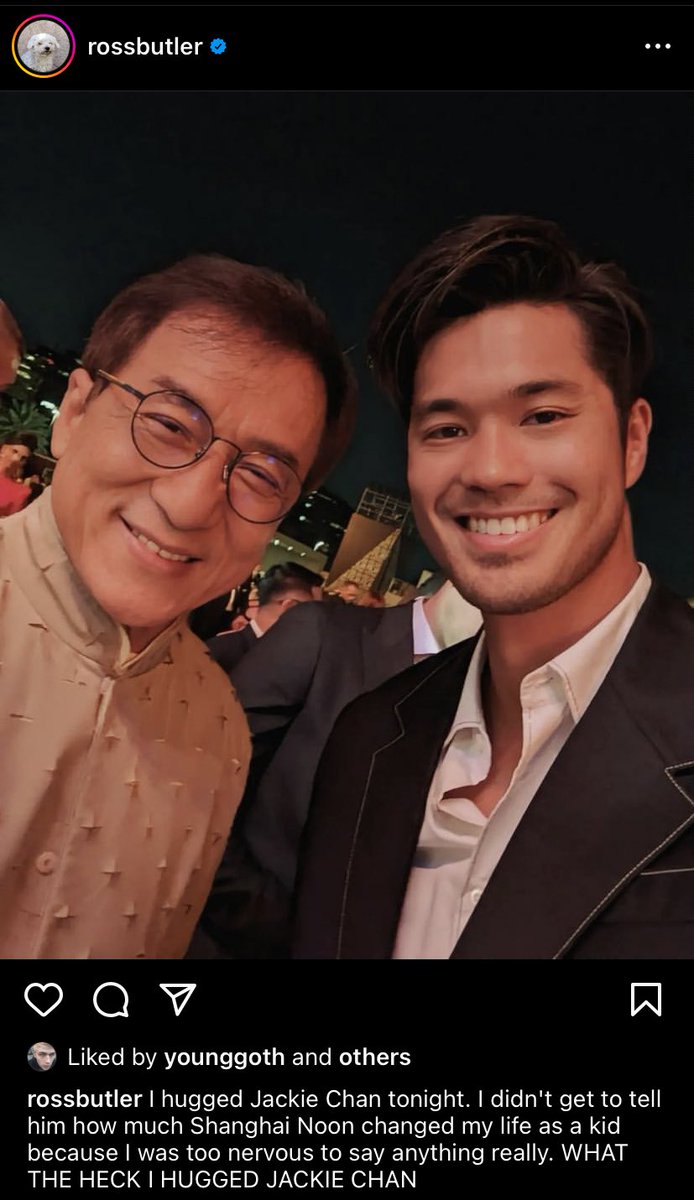 JodyJosterHere's tweet photo. Ross met Jackie Chan 🤯🤯 and they hugged?? 

Miles liked omg😭 https://t.co/mdcaH5kEvm