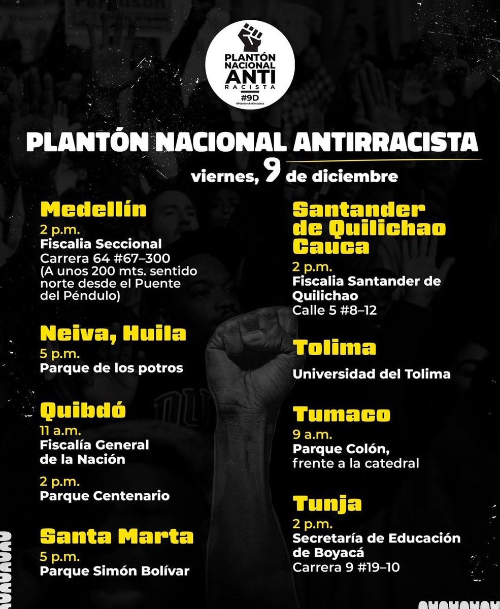 MacarenaAmande's tweet photo. 🔥✊🏾🚨 MAÑANA, MAÑANA, MAÑANA🚨✊🏾🔥
¡Plantón Nacional Antiracista! 

Todxs pueden participar. Recuerden, amix, que no basta con no ser racista, hay que ser antiracista. 

Los puntos de encuentro: 
#PlantonNacionalAntirracista #ElRacismoMata https://t.co/YeNtC1plpd