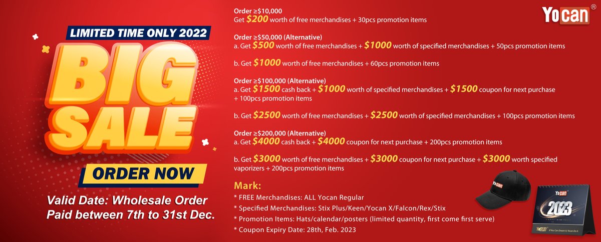 ethan_yocan's tweet photo. Yocan Christmas promotion is ready. Don't miss it!
#yocan #vape #promotion #sale #discount #dryherb #waxvaporizer #dabs #cbd #vapebattery #hemp https://t.co/7r3stWsi1V