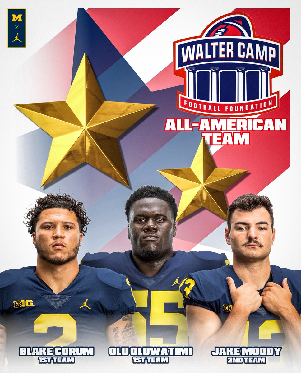 Michigan Football on Twitter "𝐖𝐚𝐥𝐭𝐞𝐫 𝐂𝐚𝐦𝐩 𝐀𝐥𝐥𝐀𝐦𝐞𝐫𝐢𝐜𝐚 𝐓𝐞𝐚𝐦 1st Team