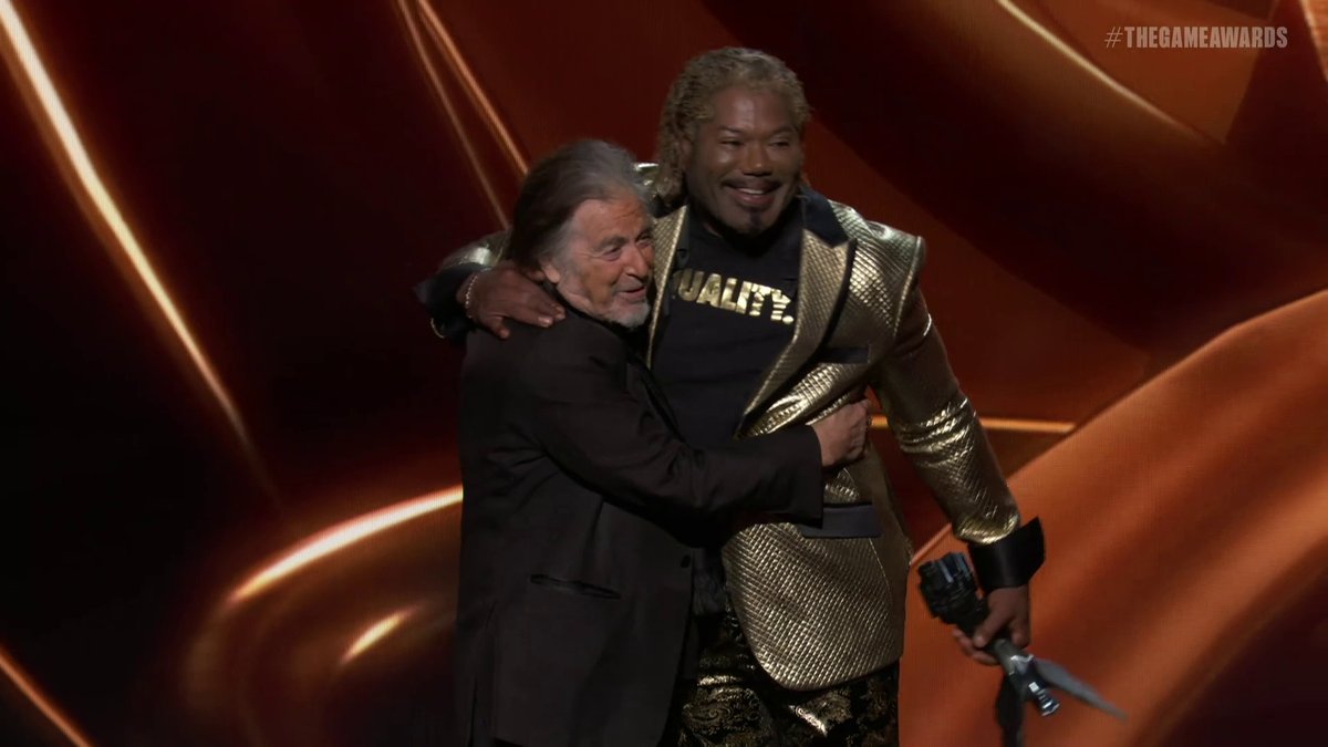 Polygon's tweet photo. Christopher Judge and Al Pacino was the emotional high point of The Game Awards https://t.co/HqEAQfLFpH https://t.co/rpVWZd7AK0