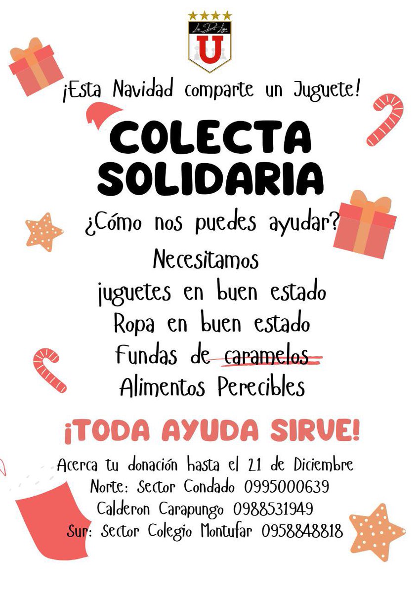 losdeliga's tweet photo. Hagamos de esta Navidad un momento especial para todos.
Ayúdanos con tu donación.
#Losdeliga #unahinchadadiferente #muerteblanca #liguista #ligapro #quito #Ecuador https://t.co/vHwbuLA6lq