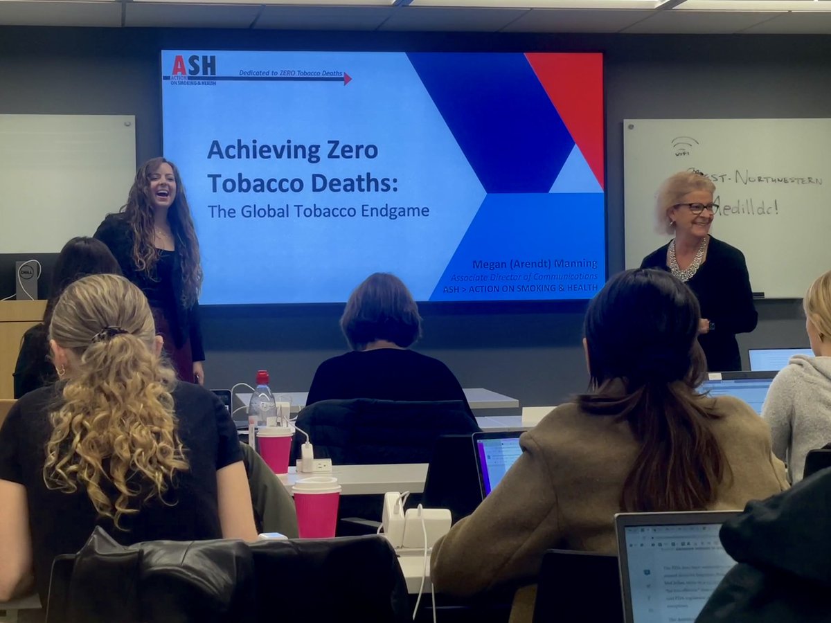 AshOrg's tweet photo. Thank you to @WHO @pahowho &amp; @MedillSchool for inviting @AshOrg’s Megan Arendt-Manning to present the intricacies and key distinctions associated with the global #tobaccoendgame at your health reporter training today. We look forward to continued collaboration!

#StandWithHealth https://t.co/ckZUzMtYzo