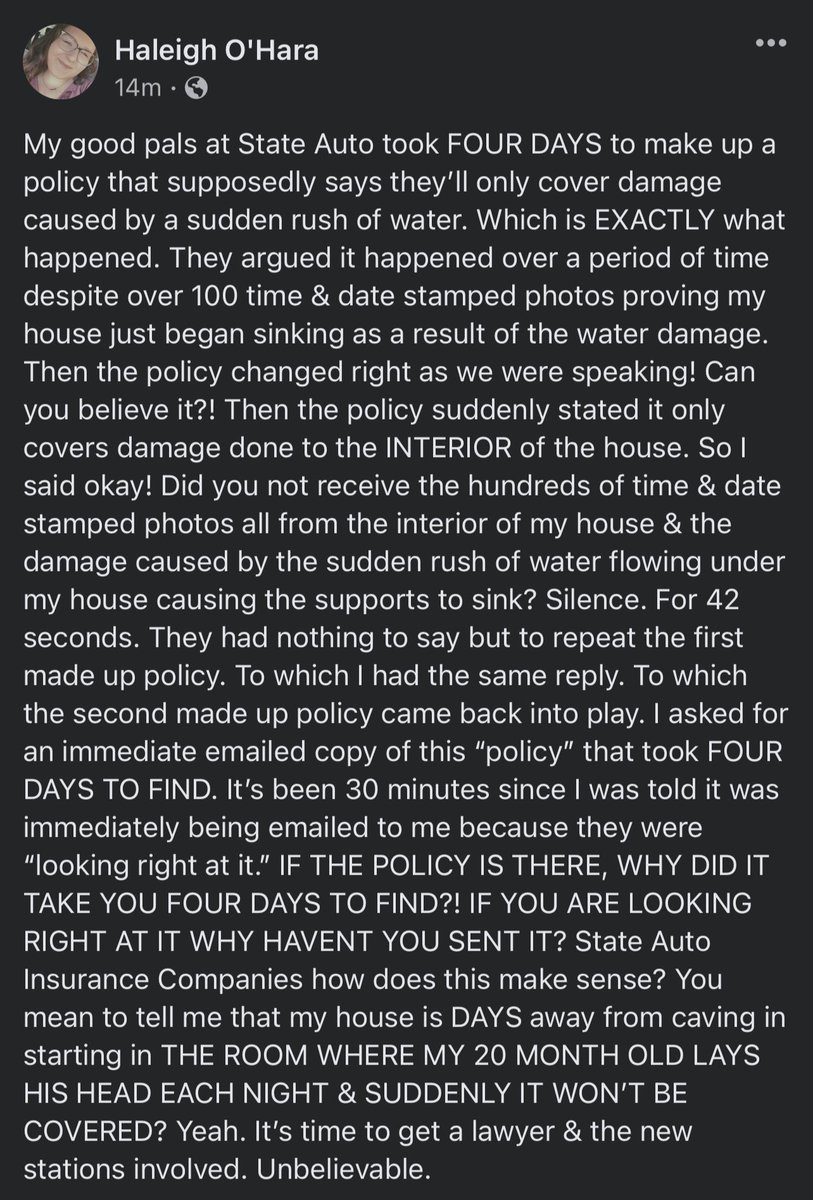 haleighforever's tweet image. Reactivated Twitter for the 1st time in almost 2 years just for this. #StateAutoInsurance is the BIGGEST group of scam artists I’ve ever come across. Despite all the proof in the world they want to make things up. Disgusting.  @StateAuto