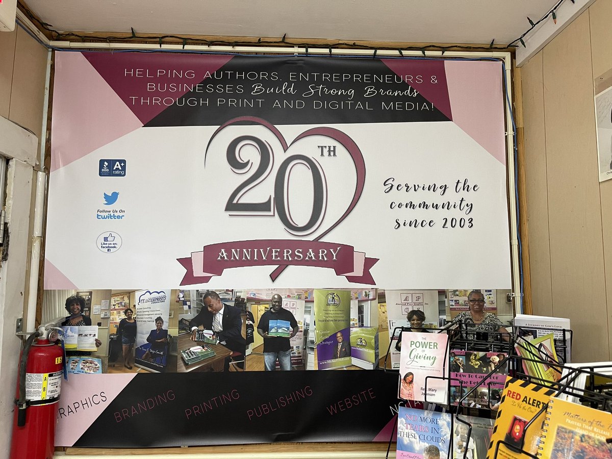 Anointed_Press's tweet photo. We’re celebrating #20years in #business — #printing #publishing #branding #logos #graphics #maryland #cheltenham #midatlantic #washingtondc https://t.co/Jg2rwi1zDD