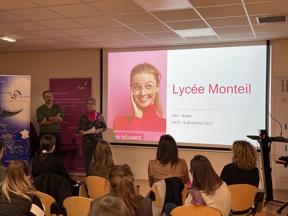 riols9's tweet photo. Journée de l’orientation - Lycee Monteil Rodez: L’association elles bougent (partenaire de Mecanic Vallee et du CMQE) accompagnée de 5 marraines sont venues présenter et échanger avec 30 filles de 2nd autour des métiers de l’industrie. 
 #dsden12 #MostafaFourar #Rodez https://t.co/V2P0ufD5x5