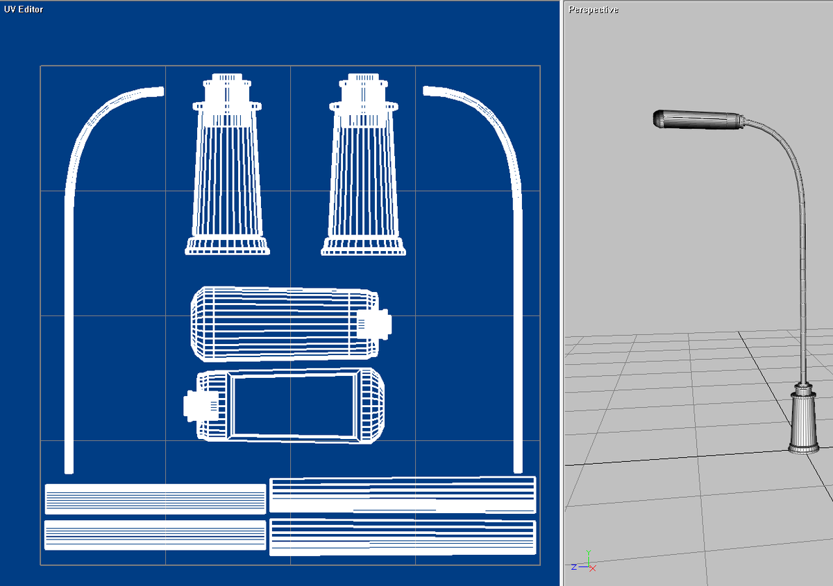 Finished working on a UV Map for a lamp post for my top-down #GameMaker 3D murder mystery game! Play at - teamcs1.itch.io/action-69 

#gamemaker2 #gamedev #gamedesign #videogames