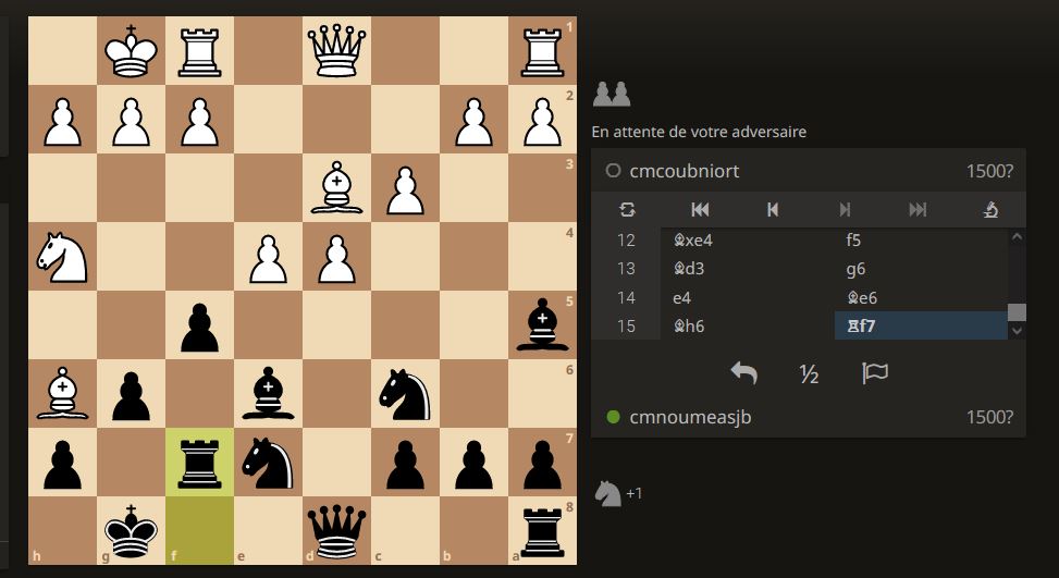 cm2asjb's tweet photo. @cm_coub_niort #quotichess #partie
On tient à notre tour donc nous la protégeons. https://t.co/IFpQN9jwBq