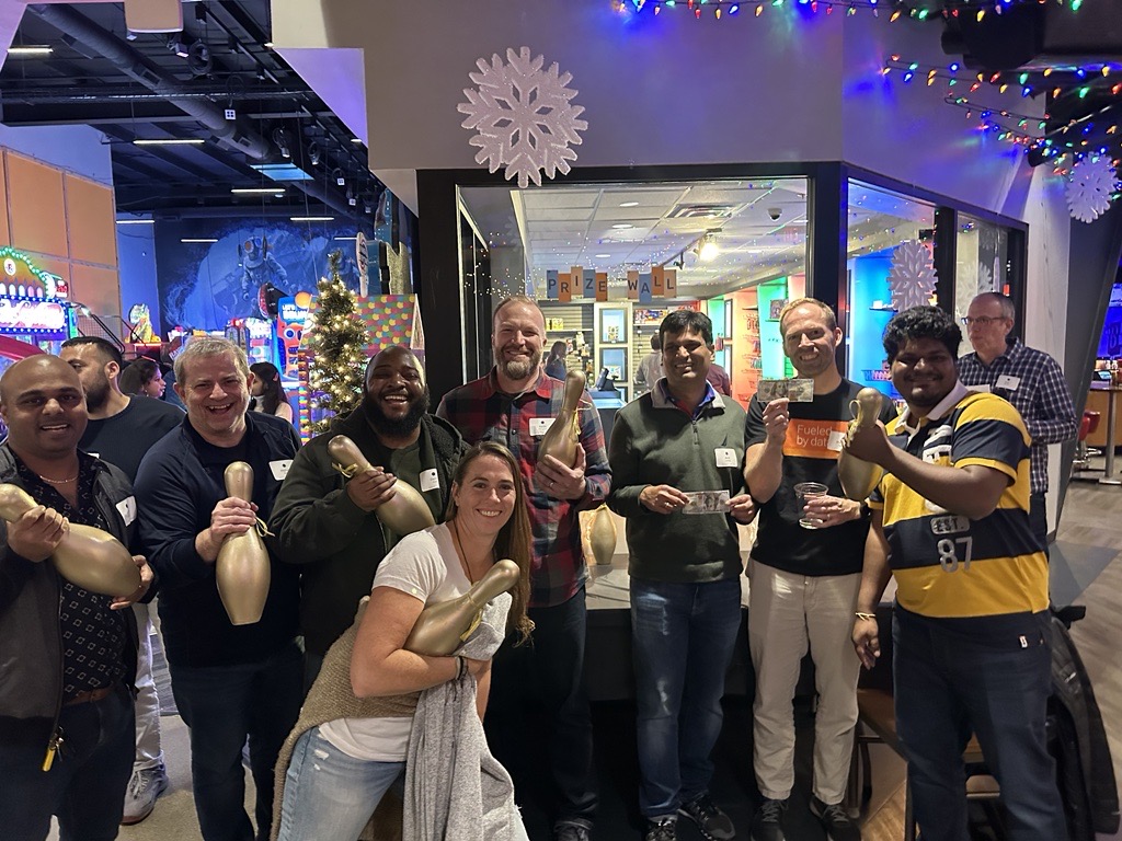 team_G2O's tweet photo. Fun was had by all at our 2022 g2o Holiday Party to celebrate a year of hard work and many successes. Congratulations to all our grand prize winners for your amazing bowling skills!

We look forward to another year of growth in 2023 with more company-wide celebrations to come. https://t.co/AGcrvROUU3