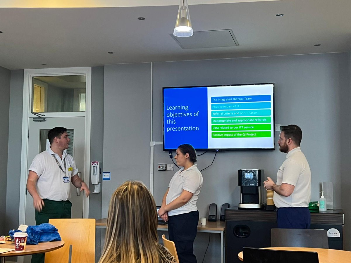 <a href="/coop_ittbvh/">Care of Older Person Integrated Therapies</a> presenting today at the weekly Care of the Older Person lunchtime teaching session led by Ryan, Finn and Dan. Well done! 👏👏👏  #integratedworking #OTPT #teamtopfloor @BTHCoOP <a href="/AmyBeswick88/">Amy Beswick</a> <a href="/Maria4666Maria/">Maria Jennings</a>