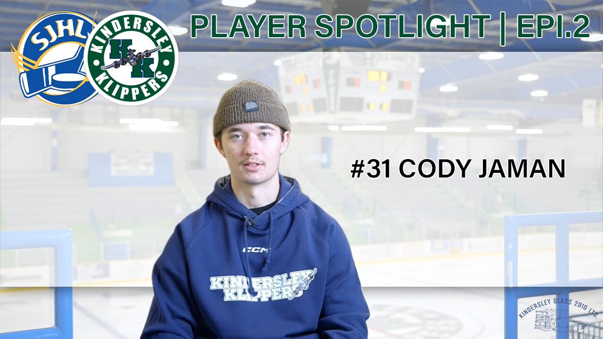 KlippersHockey's tweet photo. Episode two of this years Kindersley Klippers Player Spotlight is out NOW! Featuring Klippers goaltender Cody Jaman 📽️

https://t.co/P0UH3C8MLA

Brought to you by Kindersley Glass

#KlippersHockey | #SJHL https://t.co/todAXegsxf